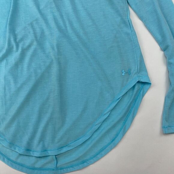 Under Armour LOOSE Blue Long Sleeve Open Back Activewear T-Shirt Tee Size Small - Picture 3 of 8